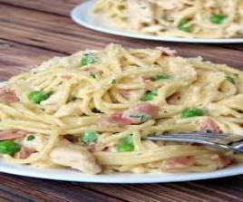 Chicken and ham cabonara